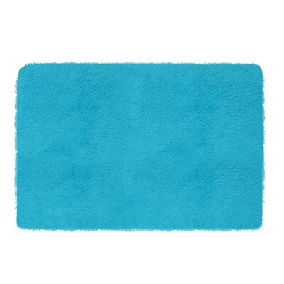 Fluffy bedroom rug 4 ?  x 2.6 ?  anti-skid shaggy area rug decorative floor carpet mat for nursery bedroom living room-blue
