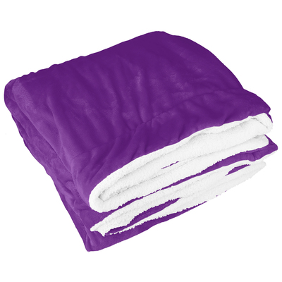 Fleece throw blanket warm soft flannel bed cover cuddly cozy sofa travel car blanket w/ queen king throw size optional-plum