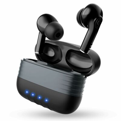 Waterproof wireless 5.0 tws earbuds with magnetic charging case - sport running, driving, working - battery display-black