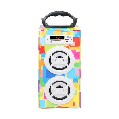 Irola wireless speaker 10w powerful subwoofer wooden loudspeaker fm aux mmc for iphone x samsung s9 tablet pc-multi-color