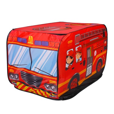 Kids play tent foldable pop up fire truck tent portable children baby play house w/ carry bag for indoor outdoor use-red