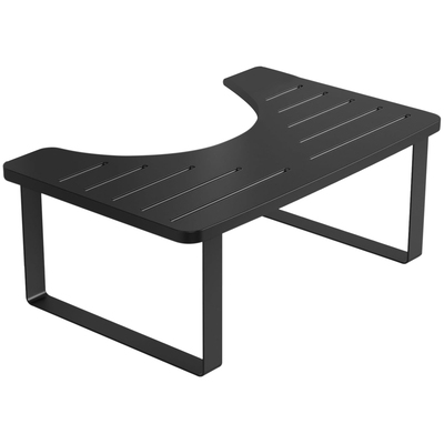 Wooden metal potty stool 6.69in in height bathroom toilet stool for adult children rustproof anti-slip poop stool black