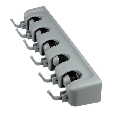 Mop holder wall mount mop broom holder mop hanger organizer storage rack w/ 5-position for home bathroom kitchen garage