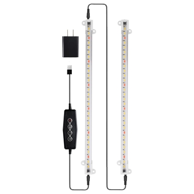 Led plant grow light strips full spectrum plant growing lamp bar with 2 strips 60leds 4/8/12h timer 5-brightness levels