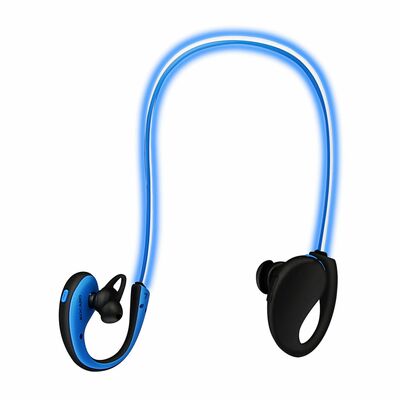 Wireless Neckband Earphones V4.1 HD Stereo Sweat-proof Headphones with LED Light Mic - 8Hrs Work, Running - 1 Pack-Blue