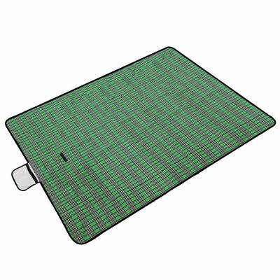 60" x 78" waterproof picnic blanket handy mat with strap foldable camping rug for camping hiking grass travelling-green