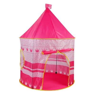 Kids play tent foldable pop up children play tent portable baby play house castle w/ carry bag indoor outdoor use-pink