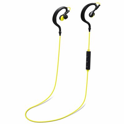 Wireless sport in-ear headphones v4.1 - sweat-proof neckband earbuds, deep bass, mic - running, hiking, travel-yellow