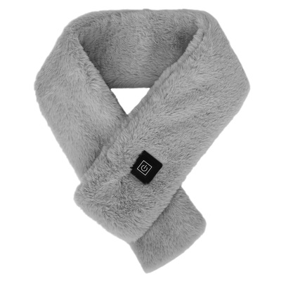 Electric heated scarf usb heating neck wrap unisex winter heated neck shawl soft warm scarves w/ 3 heating modes-gray
