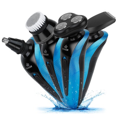 4 in 1electric shaver for men ipx7 waterproof beard trimmer cordless rechargeable razor beard nose hair face wet dry