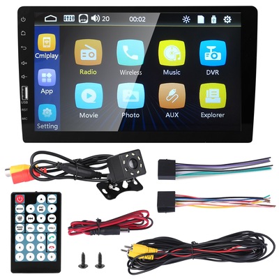 9in car mp5 stereo player touch screen 1080p wireless car radio fm usb aux back up camera mirror link remote control