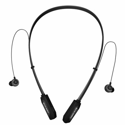 15hrs wireless neckband headphones - sweat-proof sport earbuds with deep bass, mic - in-ear magnetic neckbands-black