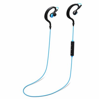 Wireless sport in-ear headphones v4.1 - sweat-proof neckband earbuds, deep bass, mic - running, hiking, travel-blue
