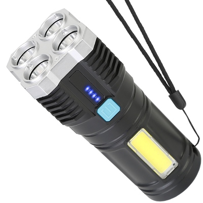 Rechargeable flashlight led floodlight torch w/strap super bright flashlight w/4 light modes for emergency camping