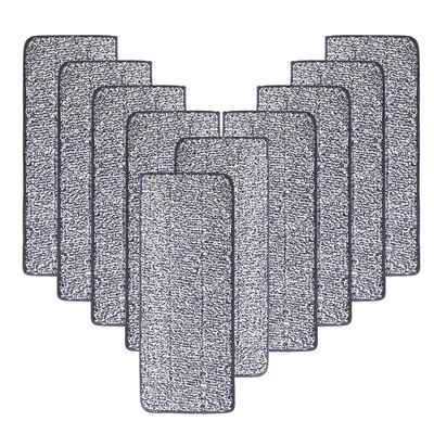 10pcs microfiber mop pads reusable washable cloth mop flat replacements head 12.2x4.9in for wet/dry floor cleaning