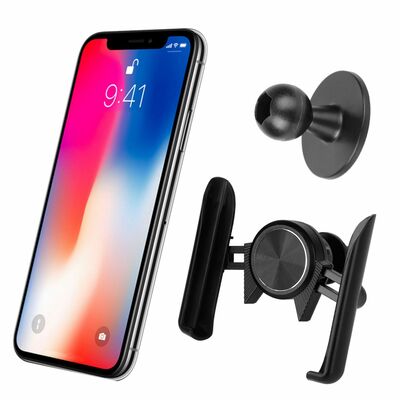 Car vent phone mount - universal holder with strong clip & stand - dashboard bracket cradle - ideal for all phones