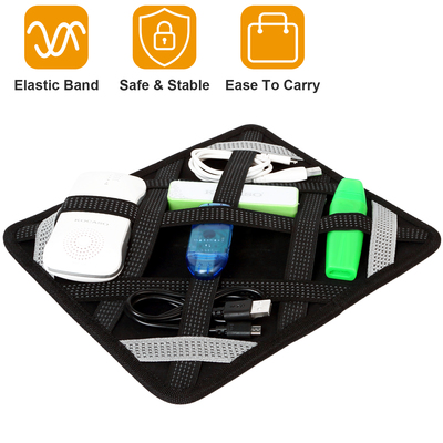 Tablet case organizer elastic band tablet sleeve for 9.7in tablets w/ double-sided design for mouse earphone card