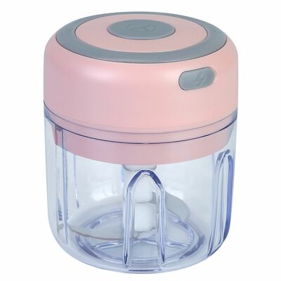 Cordless mini electric garlic chopper - rechargeable, 8.45oz - ideal for food, chili, nuts, onions, and more-pink