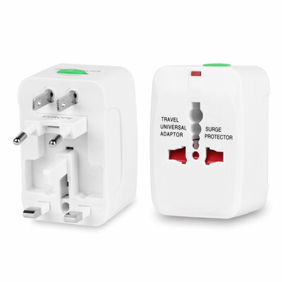 Universal Travel Adapter AC Power Plug Adapter US UK EU AUST Worldwide Socket For Phones Tablet Cameras-White