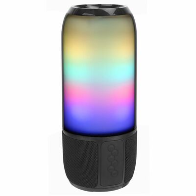 Portable wireless speaker with 6 color changing lights - loud stereo, radio, tws - for home, outdoor, travel