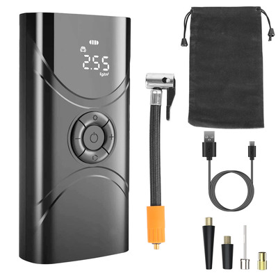 Car tire inflator pump portable car air compressor 6000mah wireless electric air pump 150 psi with led light