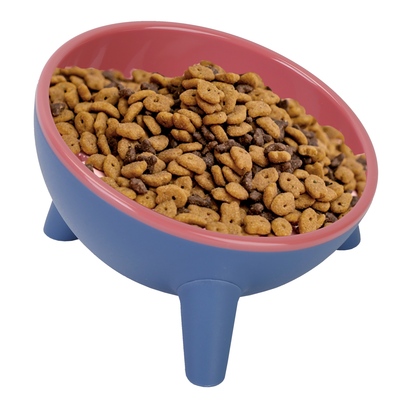 Raised tilted elevated cat food bowl pet backflow prevention water dish feeding bowl for cats small dogs-red