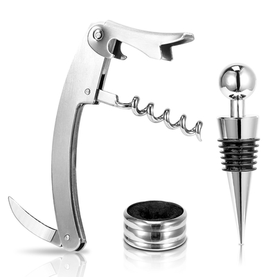 3pcs corkscrew bottle opener set tool foil cutter drip collar protector cork stopper wine bottle cap opener
