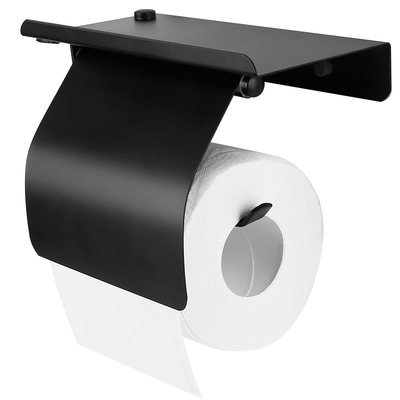 Wall mounted toilet paper holder with phone storage rack stainless steel toilet roll holder tissue holder