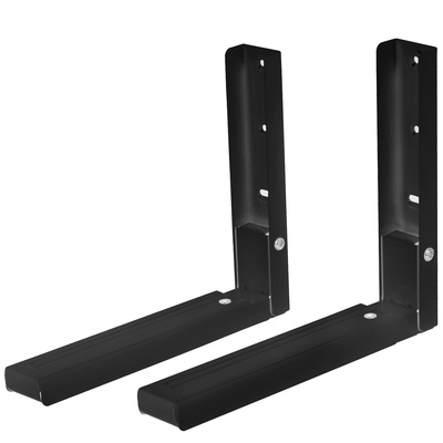 2 pcs microwave brackets adjustable wall mount shelf heavy duty carbon steel wall microwave cradle-black
