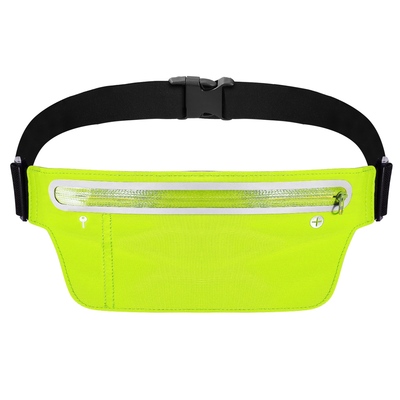 Unisex sport waist pack running belt bag pouch adjustable bounce free sweat-proof lightweight slim-green