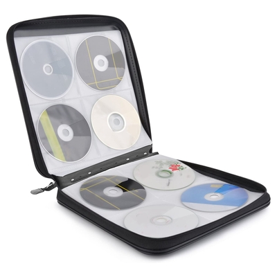 400 discs cd case cd dvd storage binder sleeves bag portable media disk wallet album w/ carrying handle