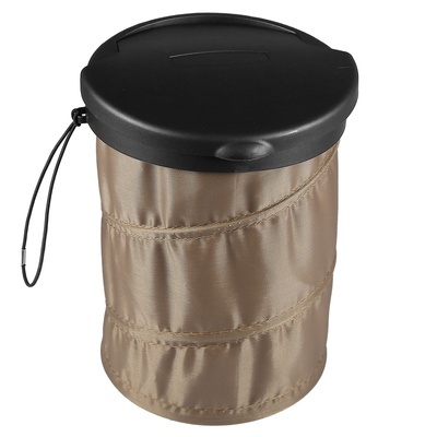 Universal car trash can portable car garbage bin foldable pop-up trash can with cover leak proof-coffee