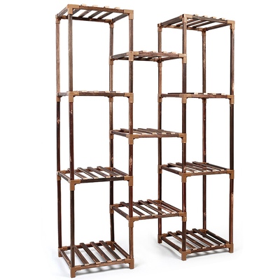 Multi-tier wooden plant stand 11 potted flower display shelf rack vase holder for patio balcony garden