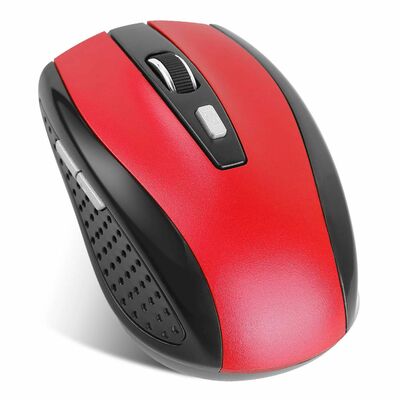 2.4g wireless gaming mouse, 3 adjustable dpi, 6 buttons, for pc laptop macbook. includes receiver.-red