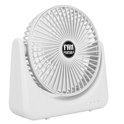 6.5in desk fan usb powered 2 speeds table cooling fan tilt quiet desktop fan for bedroom office-white