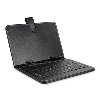 7.9in protective keyboard case w/ keyboard pu leather back stand tablet cover via usb 2.0 cable-black