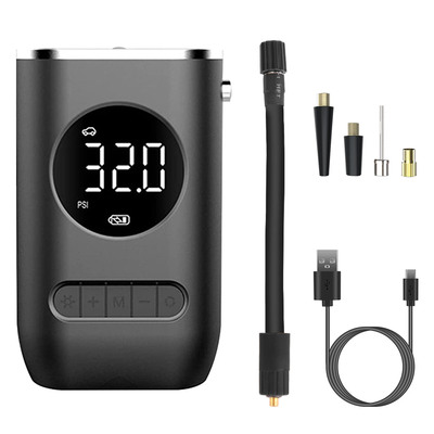Car tire inflator pump portable car air compressor wireless electric air pump 150 psi with led light