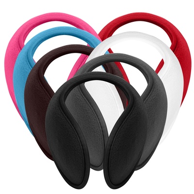 2pcs ear warmers unisex winter earmuffs behind-the-head for winter running walking dog travel-brown