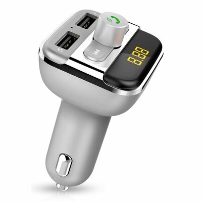 Wireless fm transmitter 3.4a usb car charger hands-free call mp3 player tf card usb disk reader