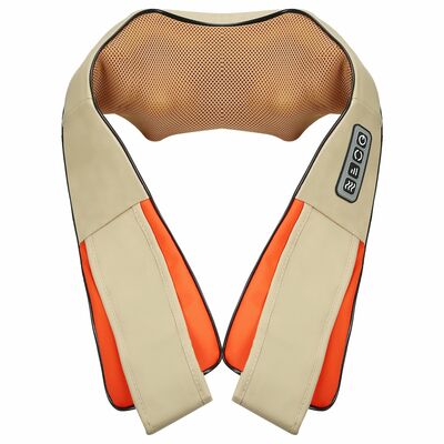 Electric neck shoulder massager with heat - deep tissue 3d kneading massage - pain relief-beige