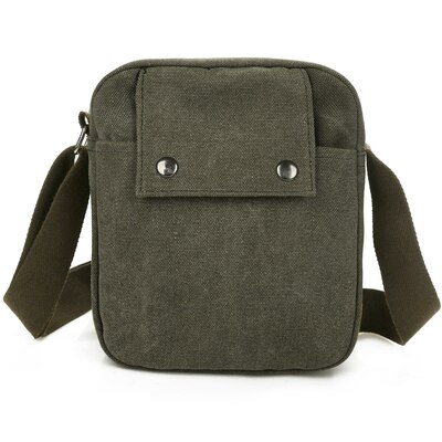 Unisex crossbody bags canvas phone tablet pc shoulder bag credit card key messenger purse-green