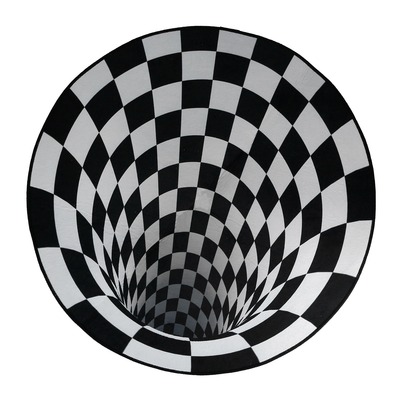 3d visual floor area mat anti-slip illusion rug doormat round living room carpet mat-multi-80cm