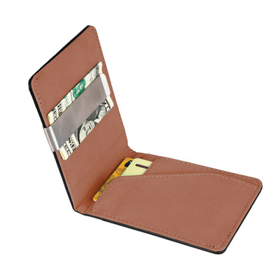 Unisex PU Leather Wallet RFID Blocking Slim Bifold Credit Card Holder with Money Clip-Orange