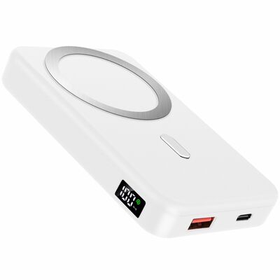Magnetic wireless power bank: 10000mah, 22.5w fast charging for iphone 12/13 series-white