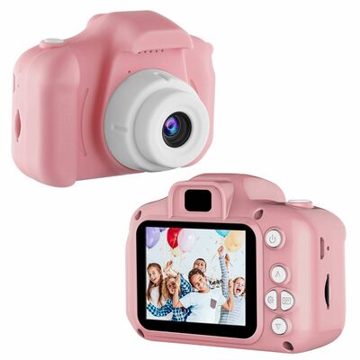 Kids camera, 2.0  screen, 12mp, 1080p fhd video, 4x digital zoom, games, 32gb card, shockproof camcorder, ages 3-10-pink