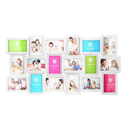 12/18 pictures frames collage for photos in 4" x 6" glass protection display wall mounting gallery home decor kit-white
