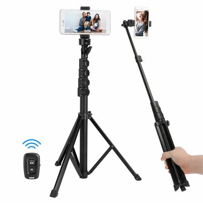 Wireless desktop phone tripod stand holder with remote shutter - 60in extendable selfie stick for 6.1-6.8  iphone 1