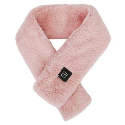 Electric Heated Scarf USB Heating Neck Wrap Unisex Winter Heated Neck Shawl Soft Warm Scarves w/ 3 Heating Modes-Pink