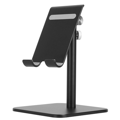 Adjustable cell phone tablet stand desktop holder mount bracket dock fit for ipad kindle iphone aluminum alloy-black