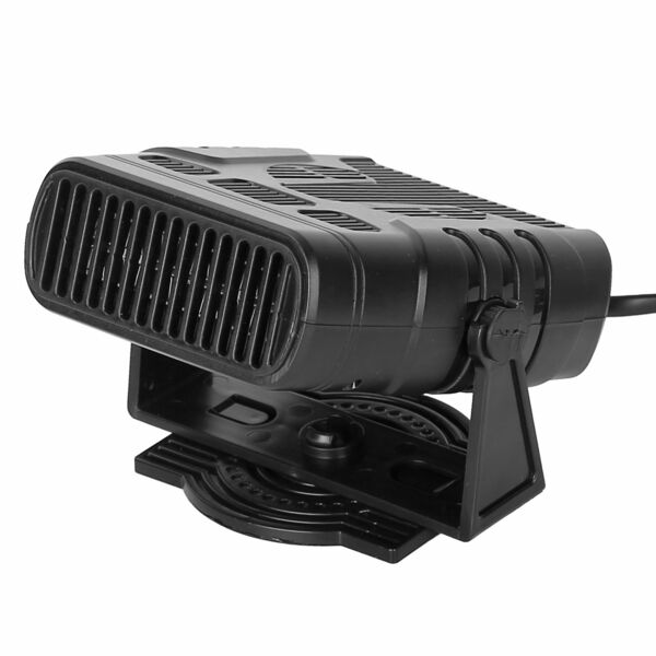 24V 200W Portable Car Heater Fan - 2-in-1 Defroster Demister & Windshield Heater - Auto Cooling, Efficient-Black-24V
